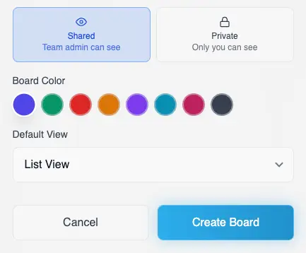 Home 2 task board create